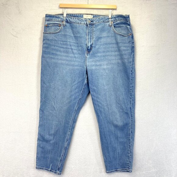 Abercrombie & Fitch The Mom High Rise Curve Love Jeans Womens Size 35 (20R) Blue - Picture 1 of 15